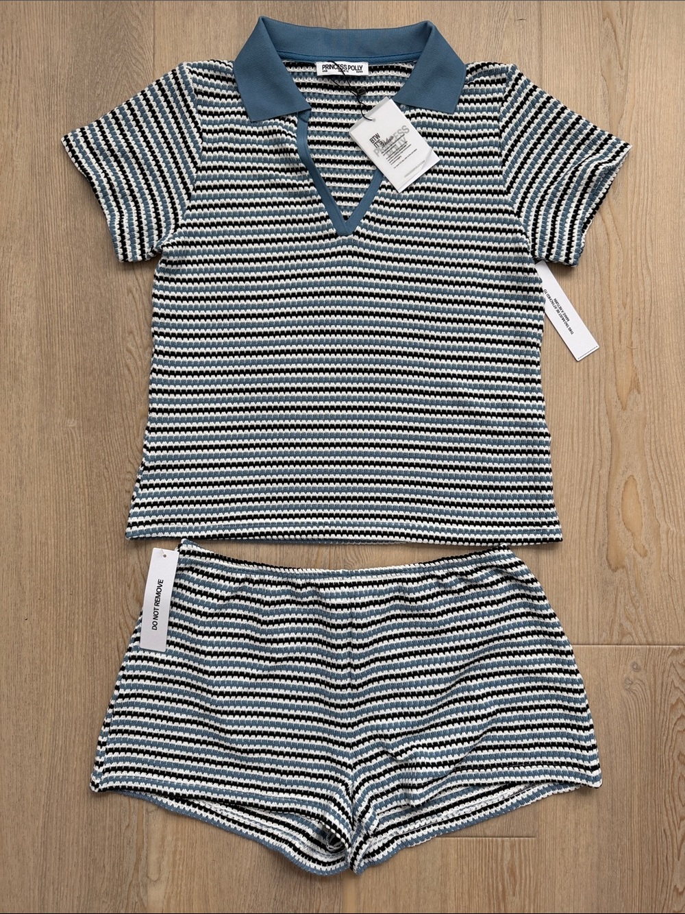 Princess Polly Blue & White Striped Knit Set